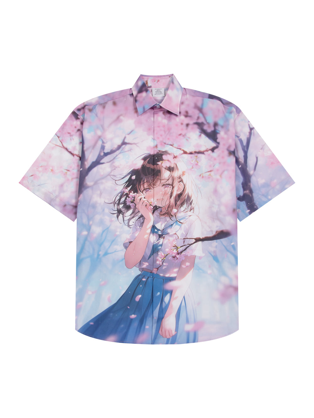 Anime Short Sleeve Shirt (Blue)