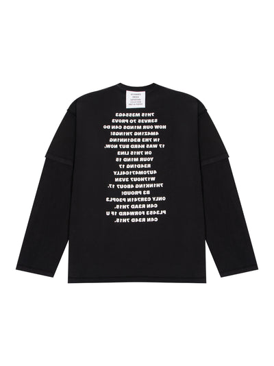 Brainpower Inside-out Layered T-Shirt (Black)