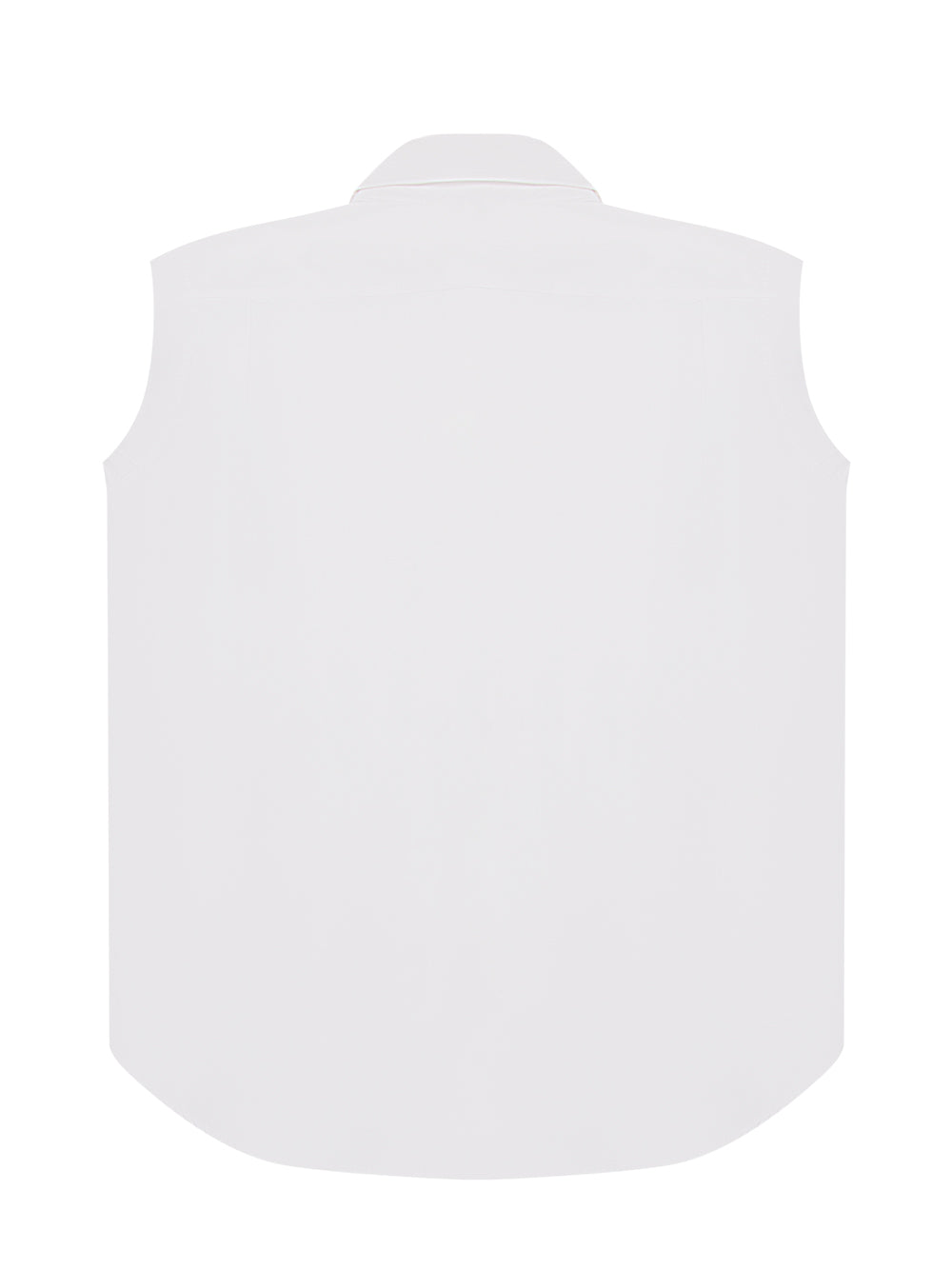Embroidered Logo Classic Sleeveless Shirt (White)