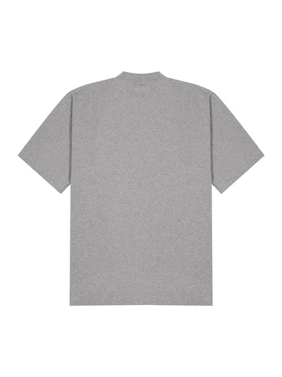 Illusion with Textured Logo T-shirt (Grey Melange)