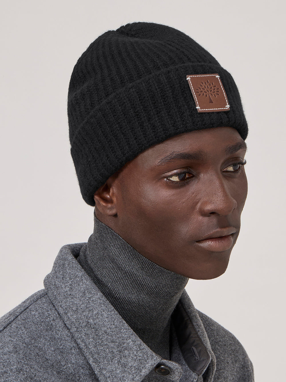 Solid Textured Beanie (Black)