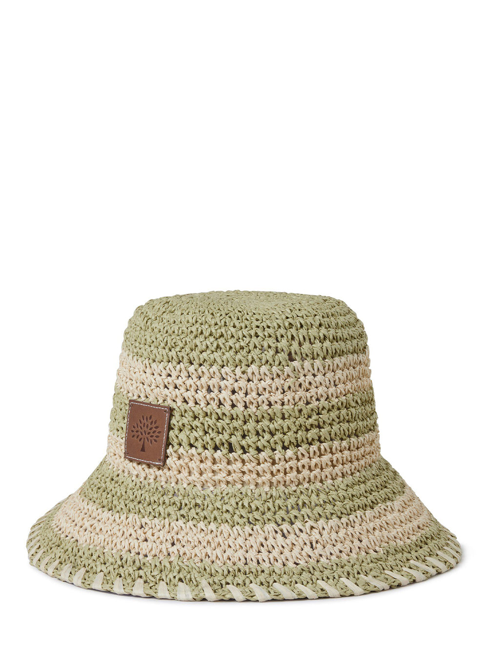 Horizontal Striped Bucket Hat (Linen Green)