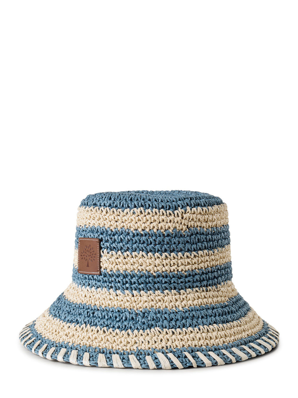 Horizontal Striped Bucket Hat (Brighton Blue)