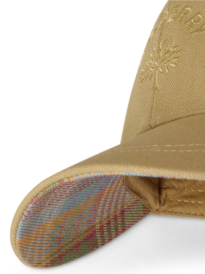 Check Lined Baseball Caps Camel