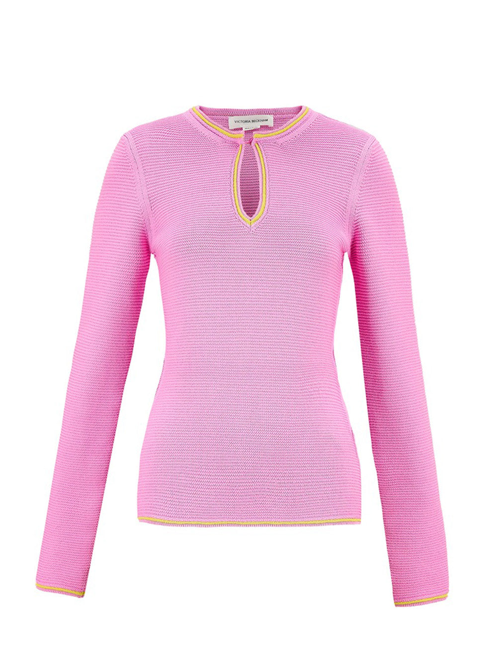 Long Sleeve Key Hole Top (Pink)
