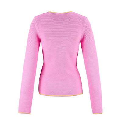 Long Sleeve Key Hole Top (Pink)