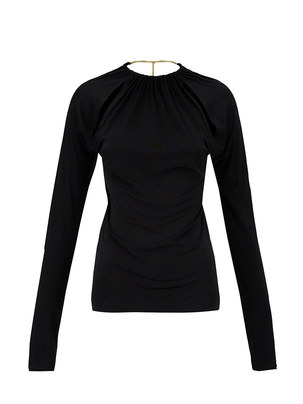 Long Sleeve Split Detail Top (Black)