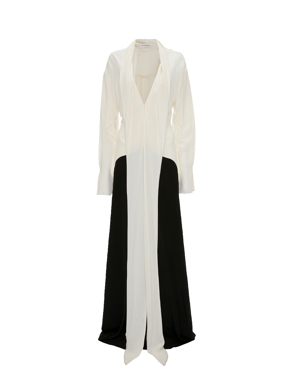 VICTORIA-BECKHAM-Tie-Detail-Gown-Vanilla-Black