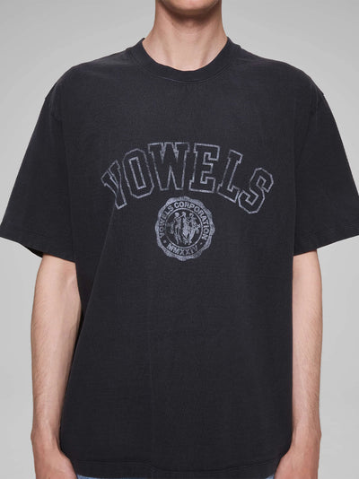 Faded Collegiate Tee Black