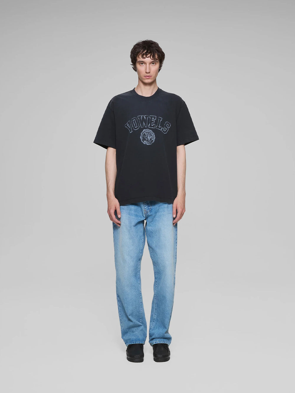 Faded Collegiate Tee Black