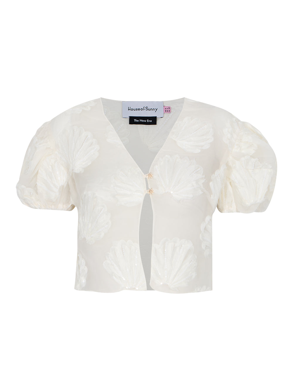 Scattered Shells Applique Blouse  Marble