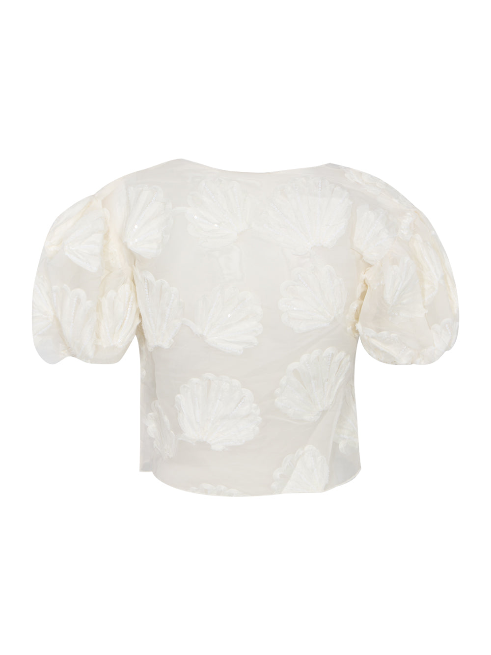 Scattered Shells Applique Blouse  Marble