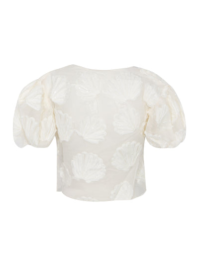 Scattered Shells Applique Blouse  Marble