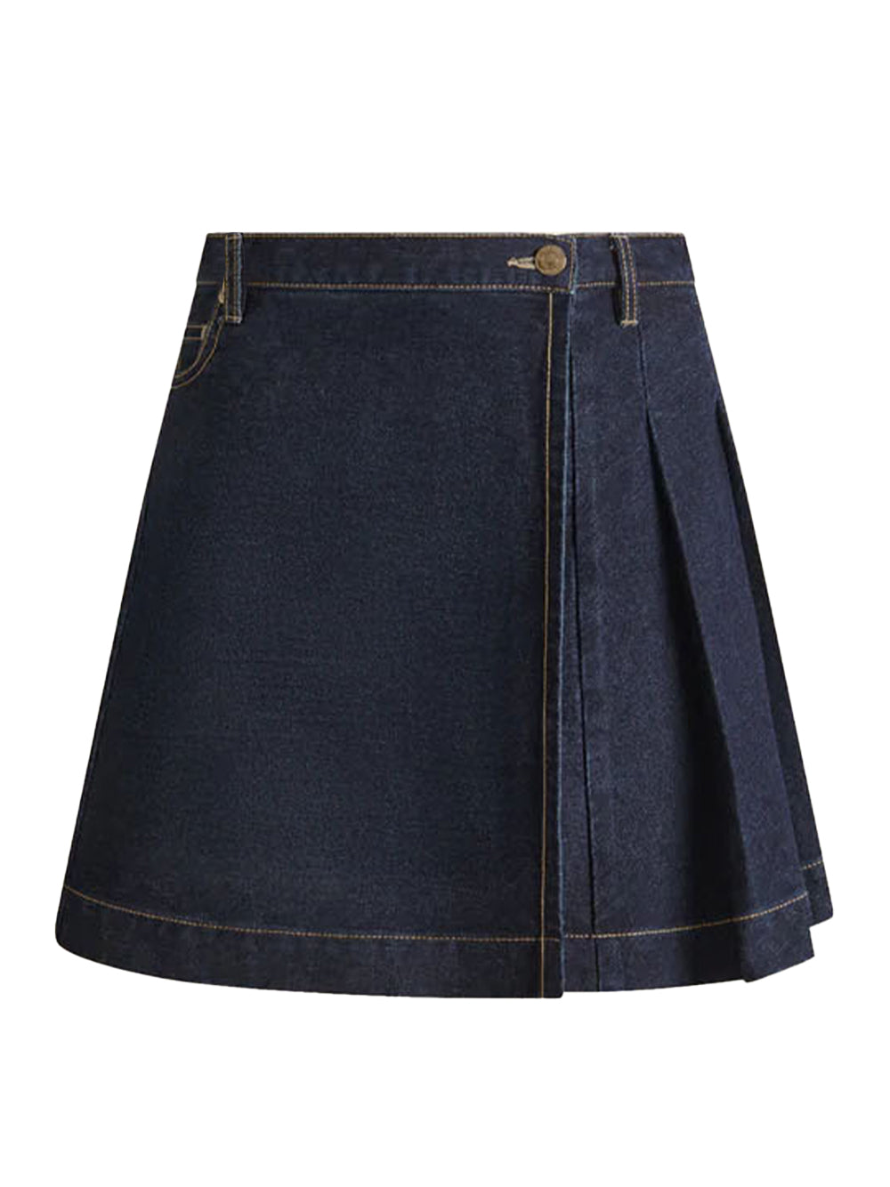 Pleat Skirt Indigo