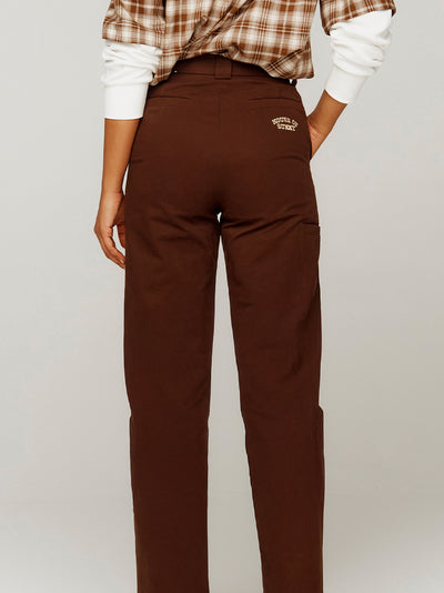 Tailored Trousers W/ Emb  Chocolate