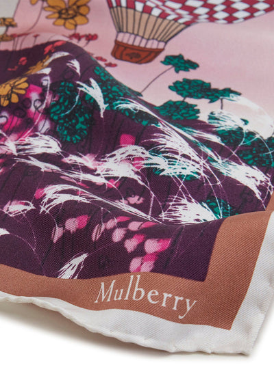 Mulberry Surreal Square Wild Berry & Powder Rose Silk Twill
