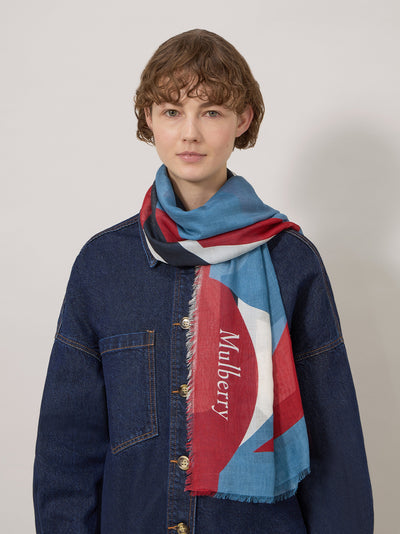 Colour Block Square Scarf (Brighton Blue & Night Sky)