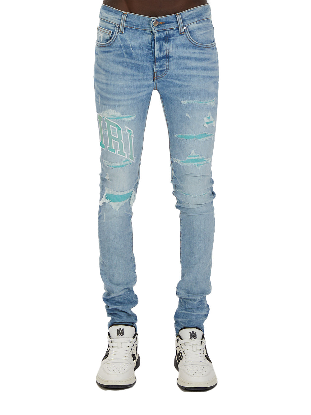 Varsity Logo Repair Jeans (Perfect Indigo)