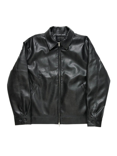 Vegan Leather Jacket (Jet Black)