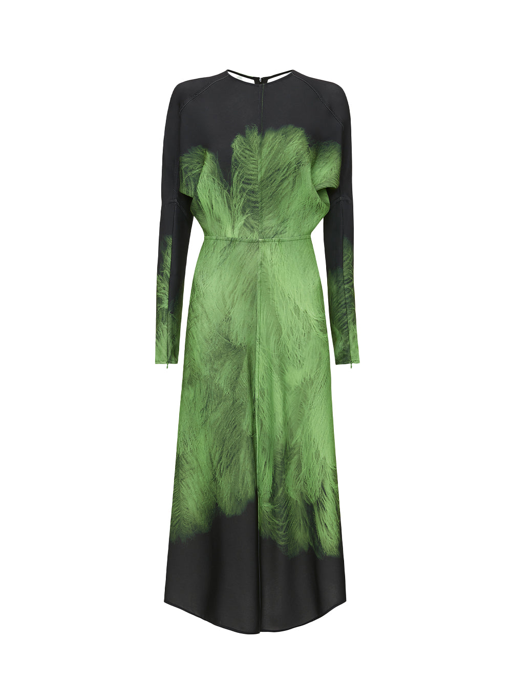 VictoriaBeckham-DolmanMidiDressGreenBlack-1