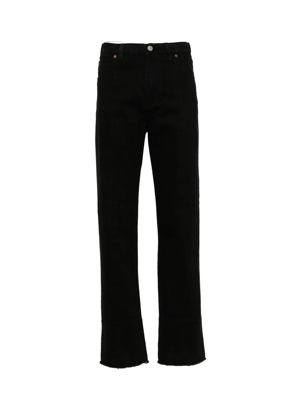 Cropped High-Waist Tapered Jean Contrast Wash