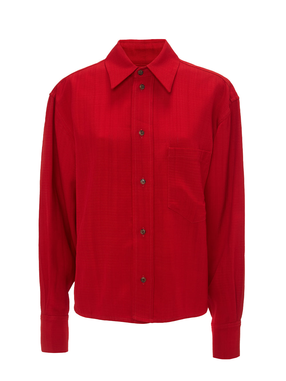 Cropped Long Sleeve Shirt (Carmine)