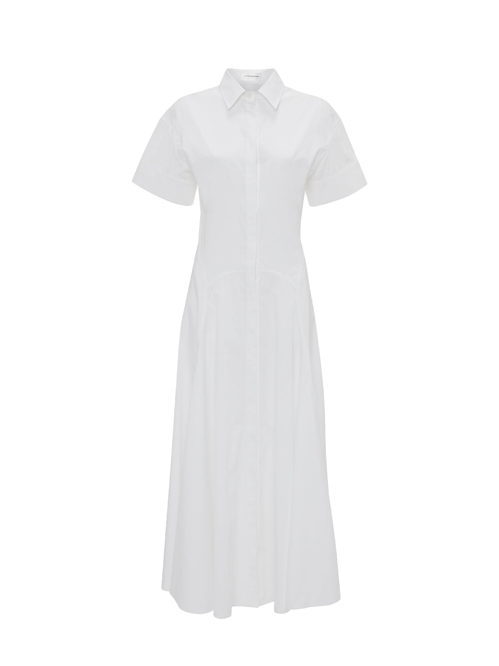 Panelled Shirt Dress (White)