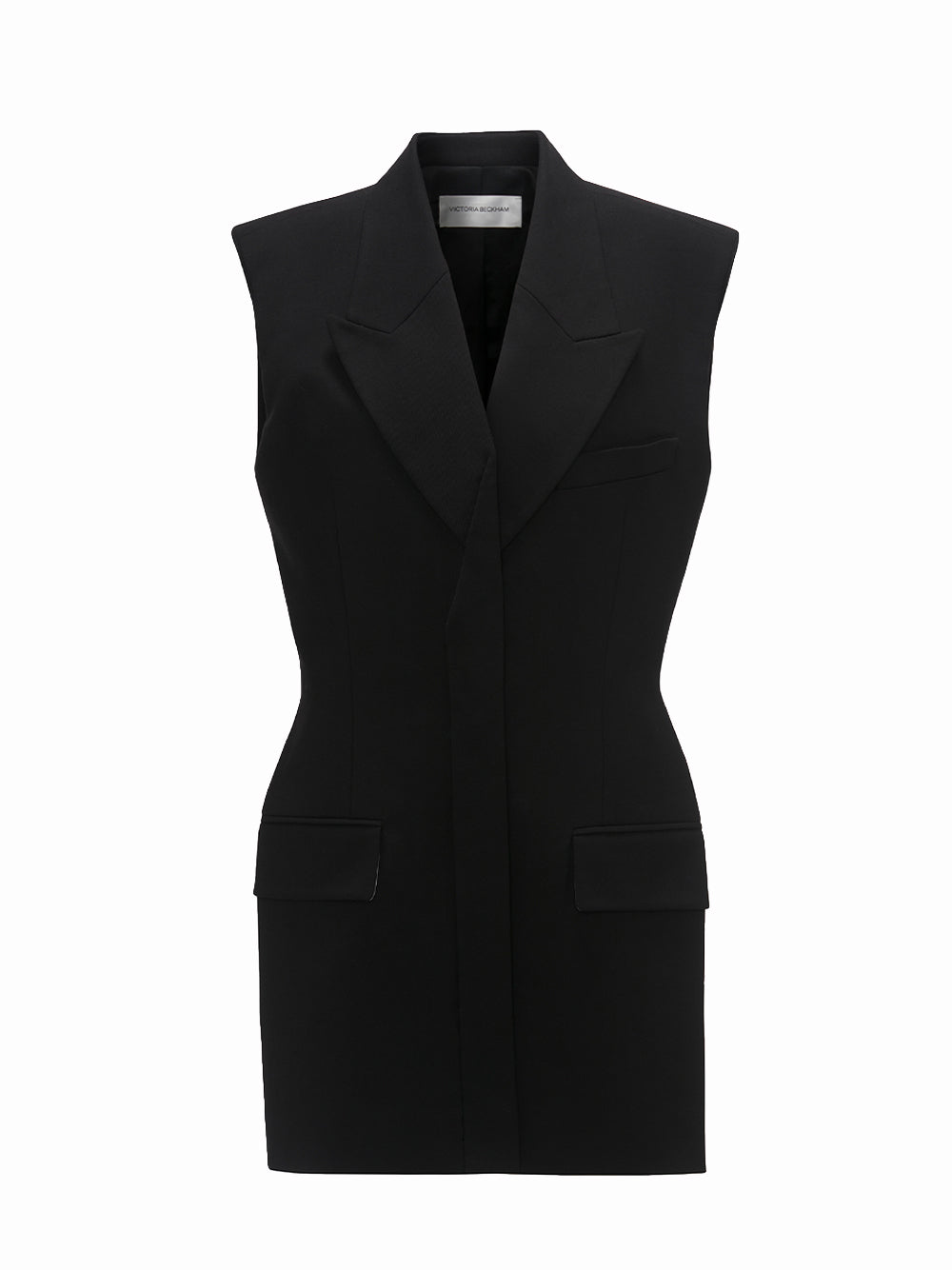 Sleeveless Tailored Dress (Black)