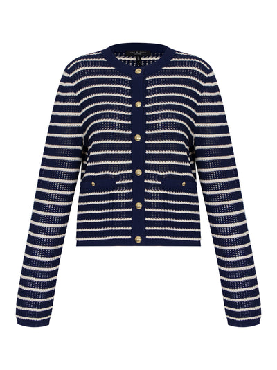 Viola Stripe Cardigan (Indigo Multi)