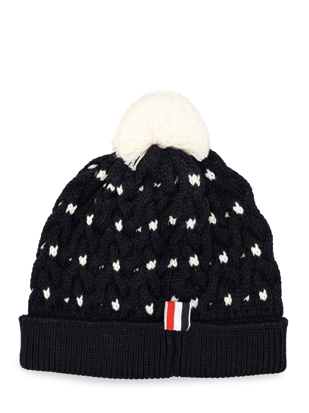 Virgin Wool Pompom Beanie (Navy)