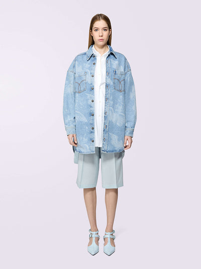 Angel Denim Shirt Dress (Light Blue)