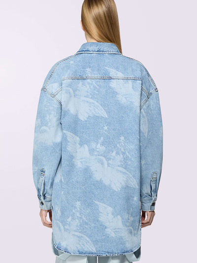 Angel Denim Shirt Dress (Light Blue)