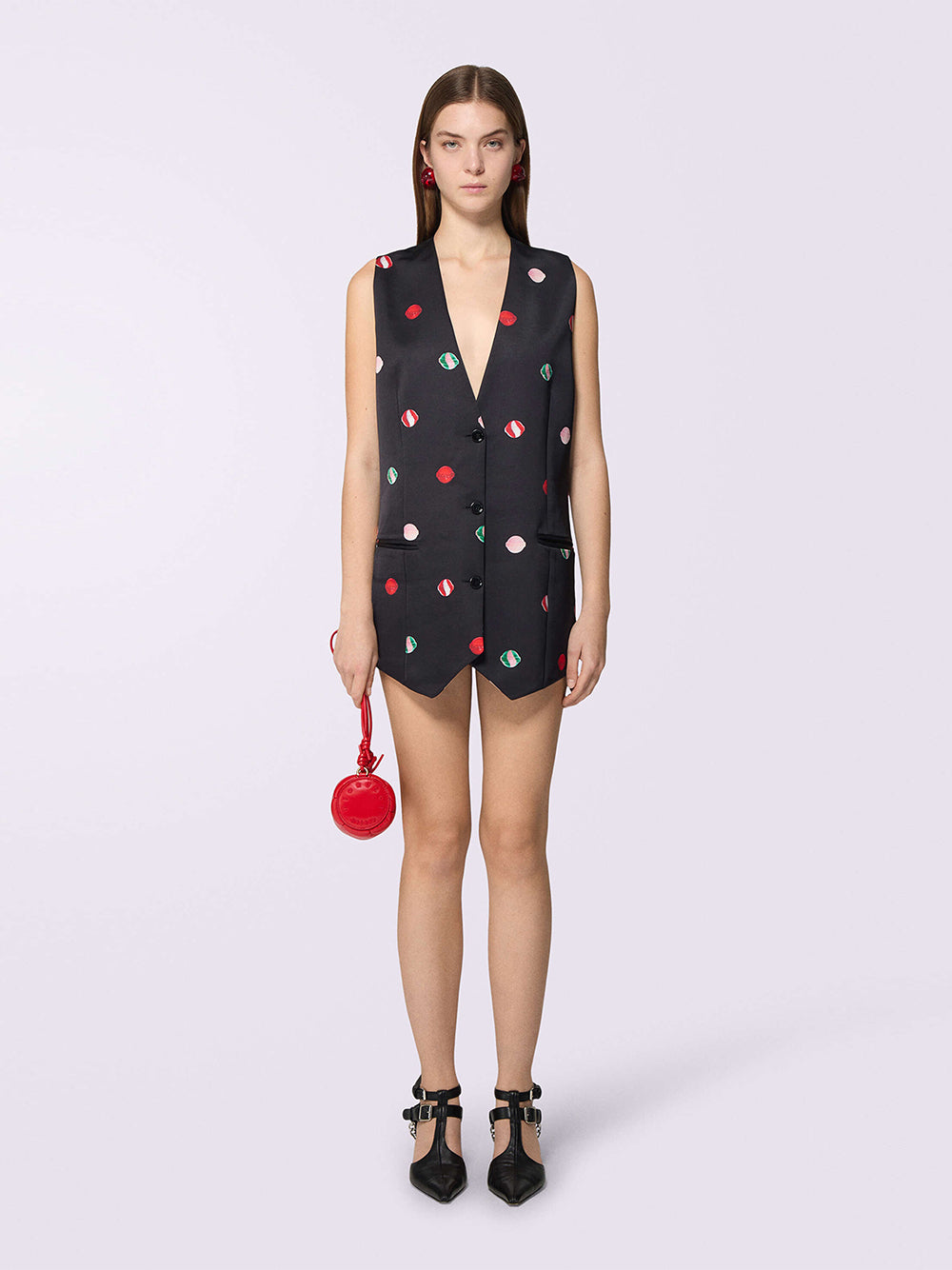 Lollipop Print Mini Dress (Black)