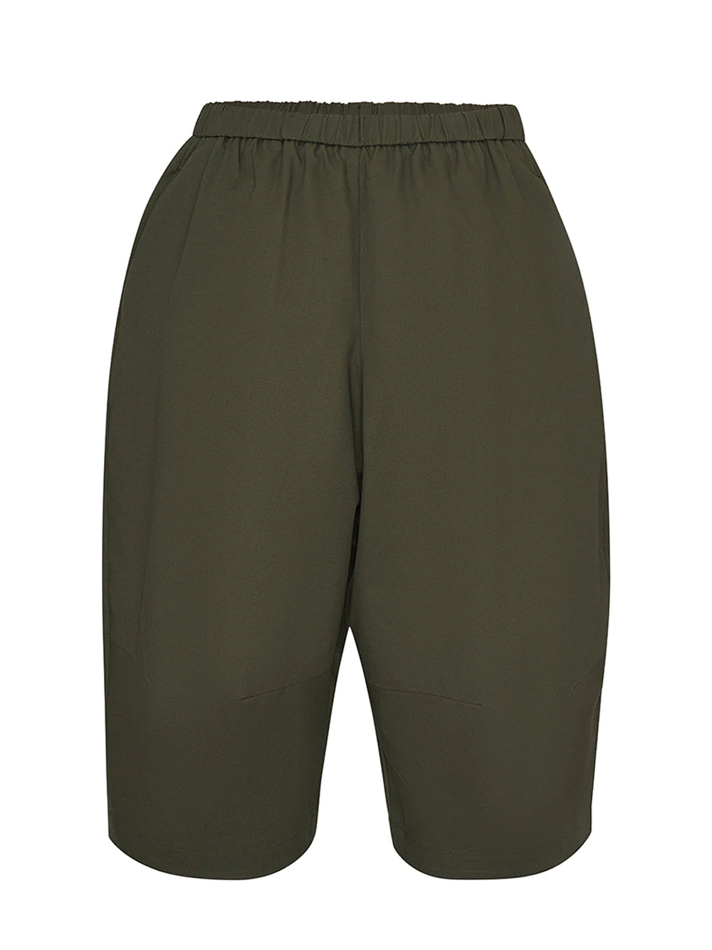 Peach Cotton Twill Seamed Pants - Inside String Olive