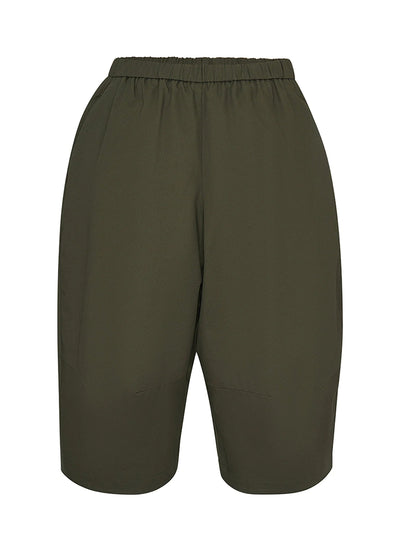 Peach Cotton Twill Seamed Pants - Inside String Olive
