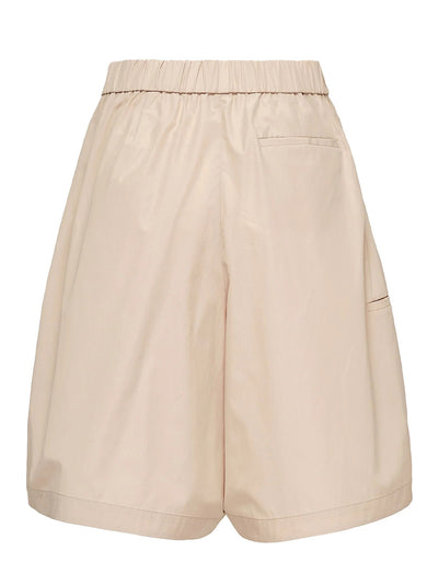 Sheen Cotton Taffeta Shorts (Latte)