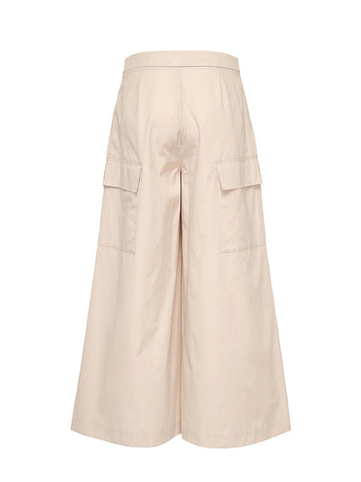 Sheen Cotton Taffeta Cargo Pants (Latte)