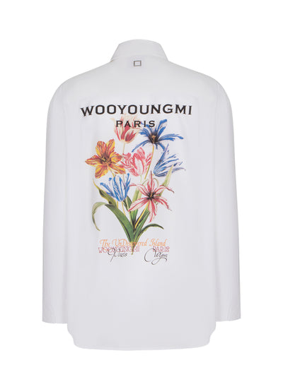 Flower Print Shirt White