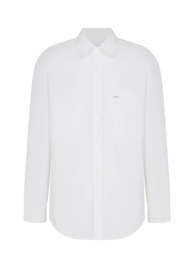 Cotton Back Logo Shirt White