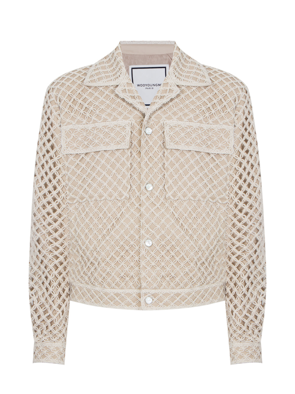 Knitted Net Jacket Beige