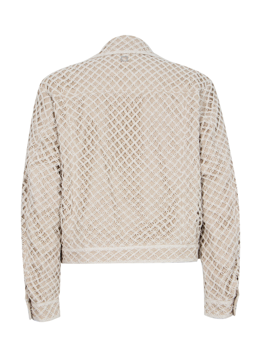 Knitted Net Jacket Beige