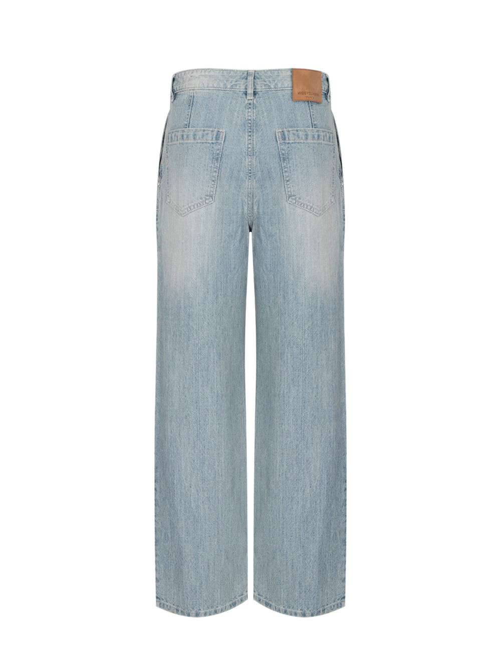 Wide Slub Denim Pants Blue