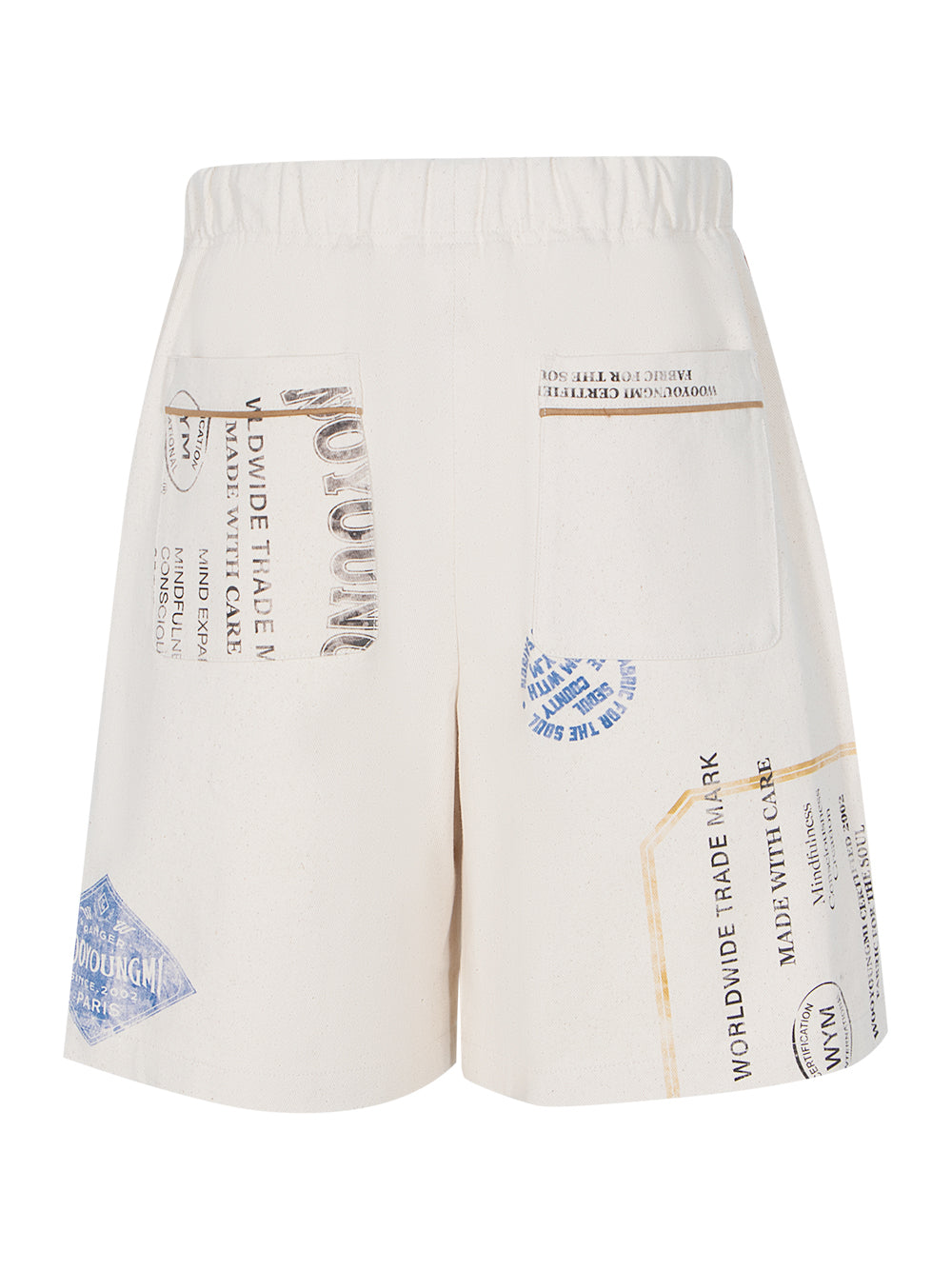 Graphic Twill Shorts Beige