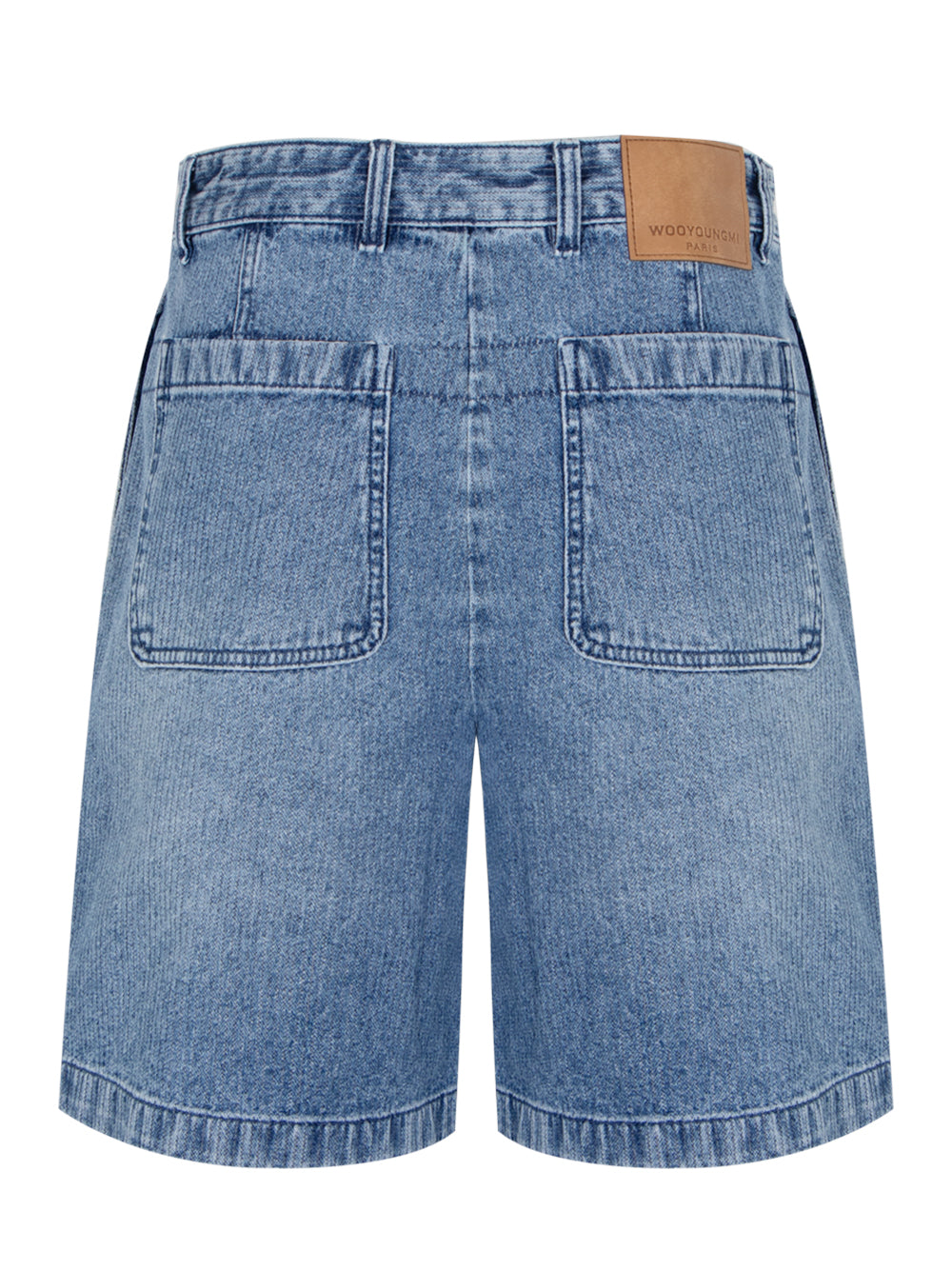 One-tuck Washed Corduroy Denim Shorts Blue