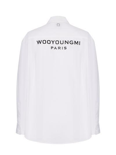 Cotton Back Logo Shirt White