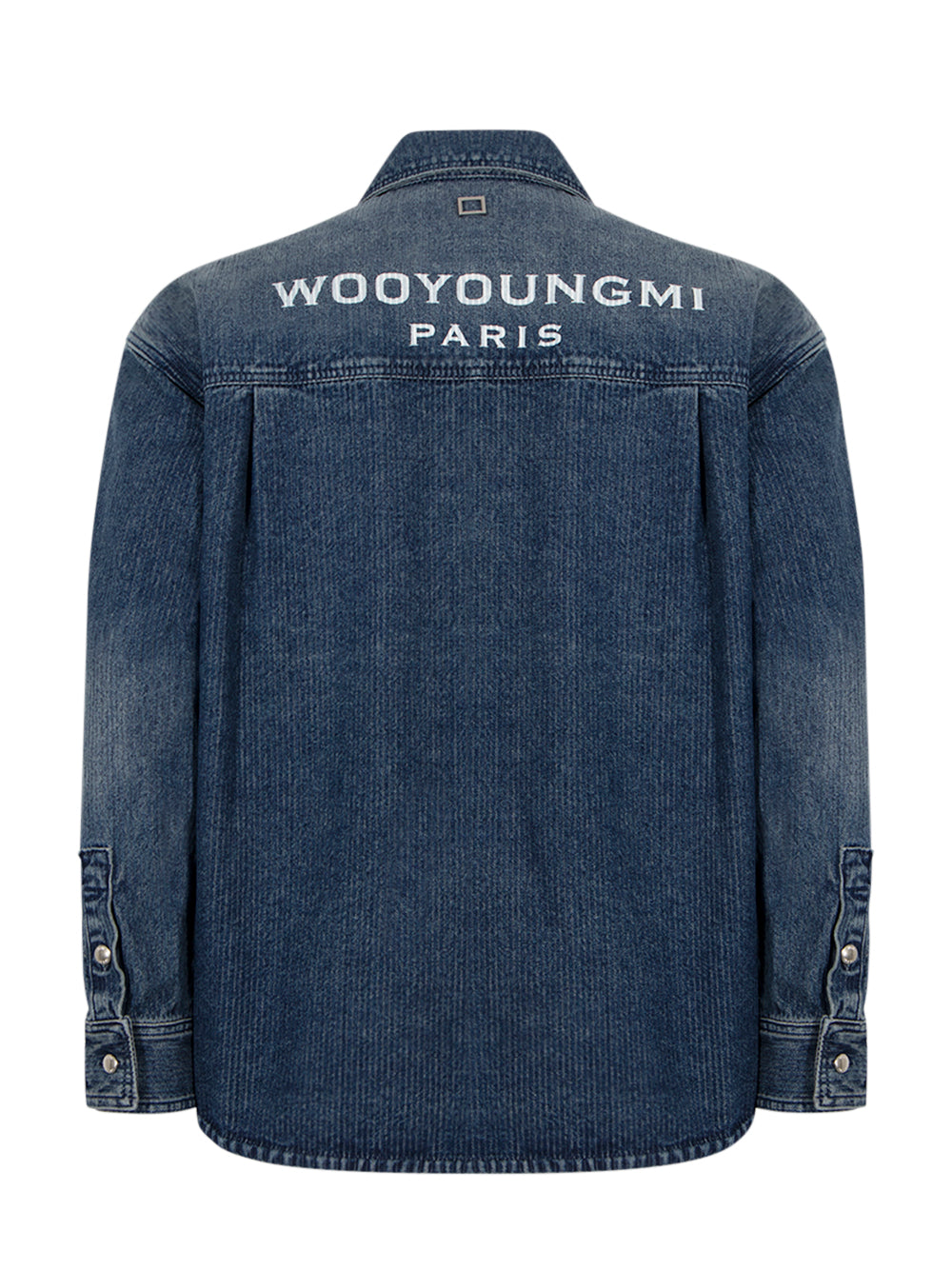 Corduroy Denim Back Logo Shirt (Blue)