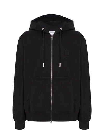Back Logo Hood Zip-Up Black