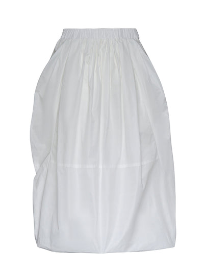 Silky Parachute Bubble Skirt - Fully Lined Polished White