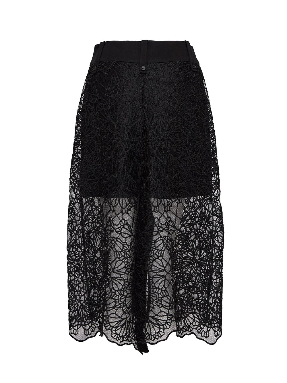 Embroidered Lace Skirt (Black)