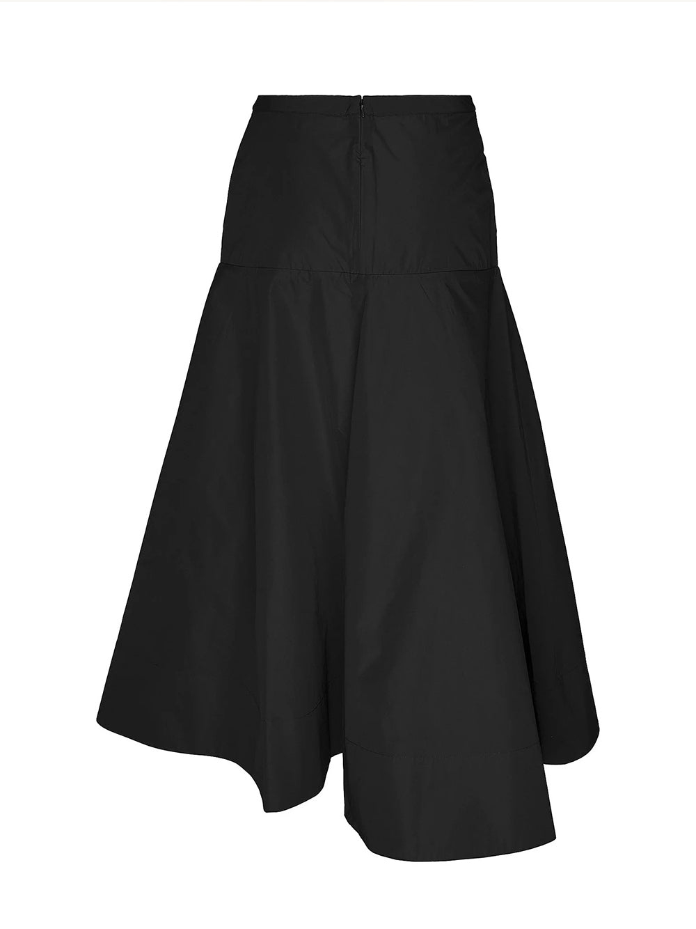 Sheen Parachute Poly Long Skirt Black